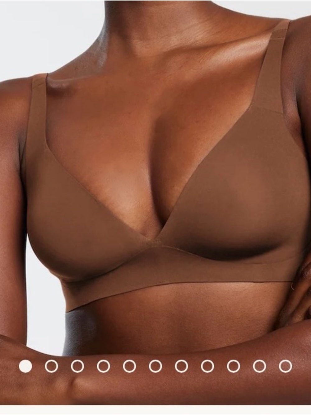 Like New 2XL Evelyn & Bobbie The Starlette Plunge Wireless Brown Seamless Bra